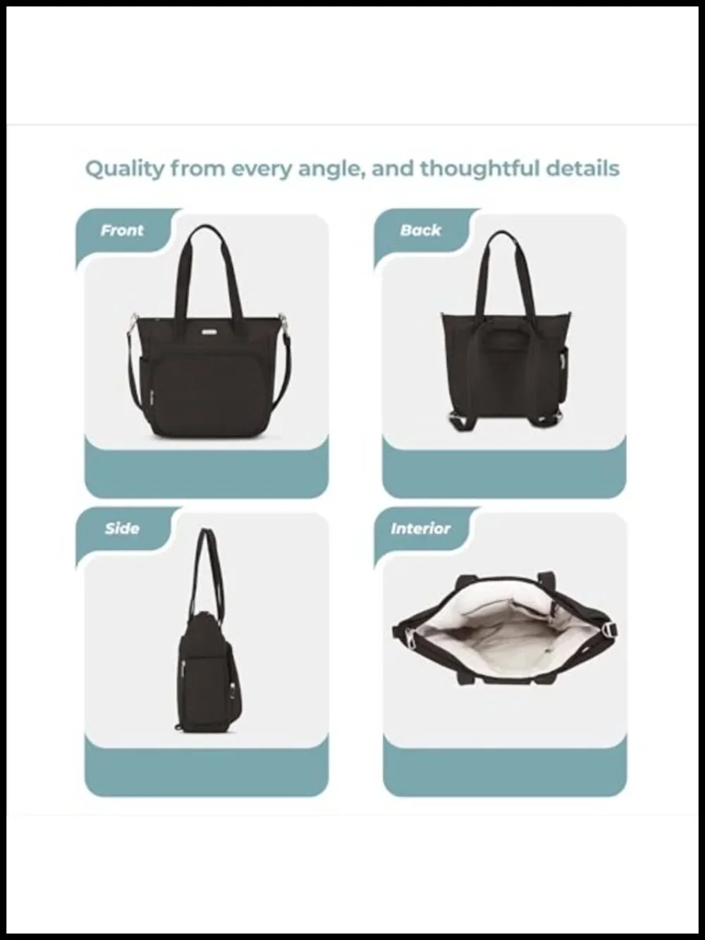 Anti-Theft Convertible Backpack Tote RFID Slash-Resistant Nylon
